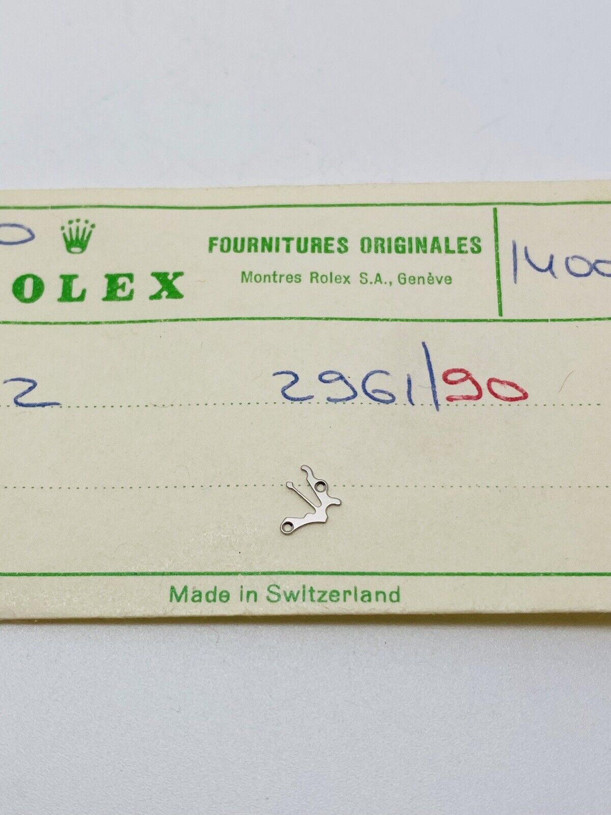 Brand New Rolex Jumper For Setting Lever Calibre 1400 Part # 2961 Orig. Open P.