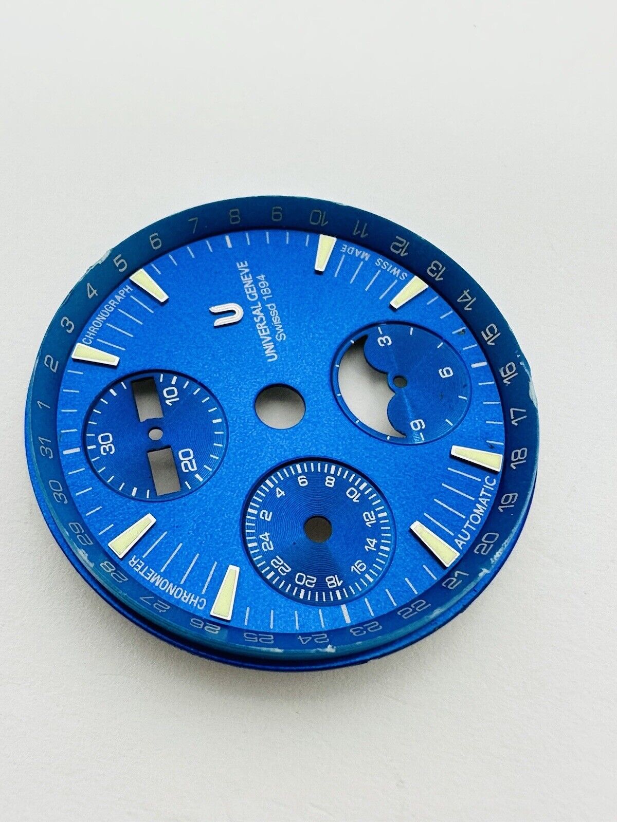 Universal Geneve Automatic Chronograph Blue Original Dial Size 32mm.