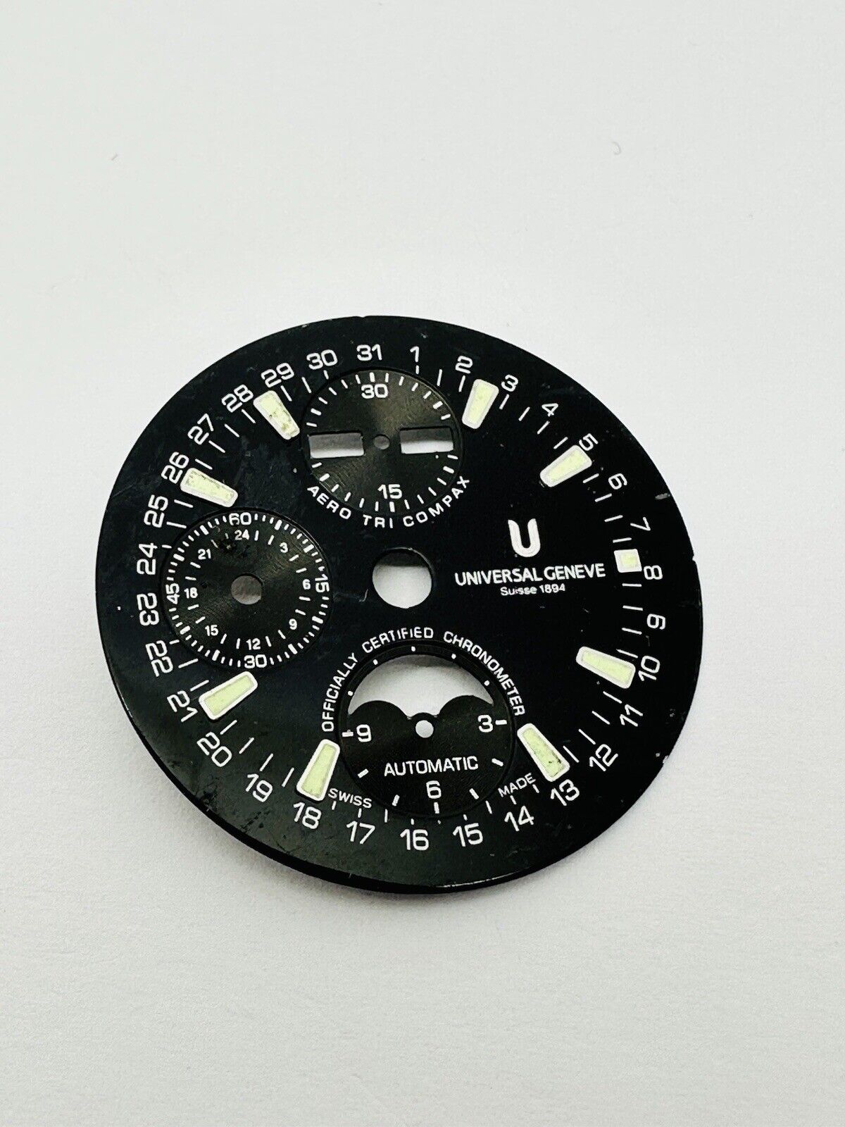 Universal Geneve Tri Compax Automatic Chronometer Original Dial Size 32mm.