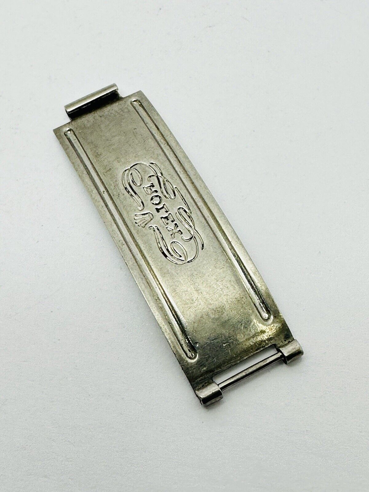 Vintage Rolex Stainless Steel Clasp Buckle Part For Rolex Riveted Bracelet 7205.